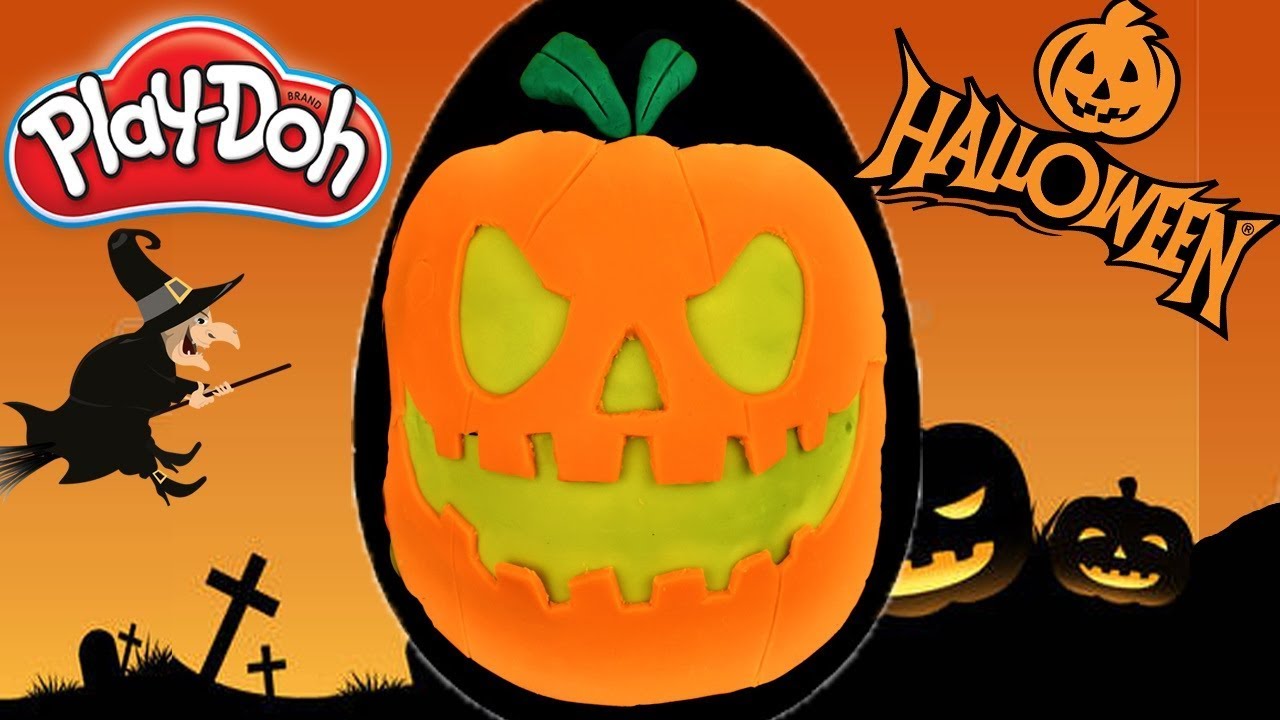 Huevo Sorpresa Gigante de Calabaza de Halloween de Plastilina Play doh en Español Egg Pumpkin