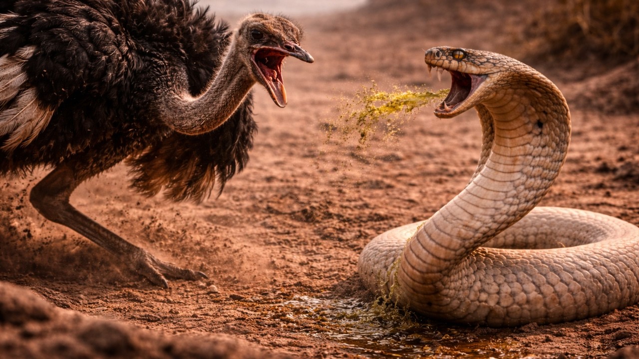 2 Animales SALVAJES Que No Temen La BATALLA. AVESTRUZ VS COBRA REAL
