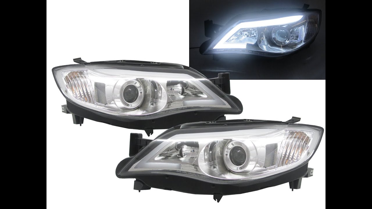 IMPREZA Outback 2008-2013 Projector Headlight LED DRL R8Look CHROME for SUBARU WRX LHD RHD