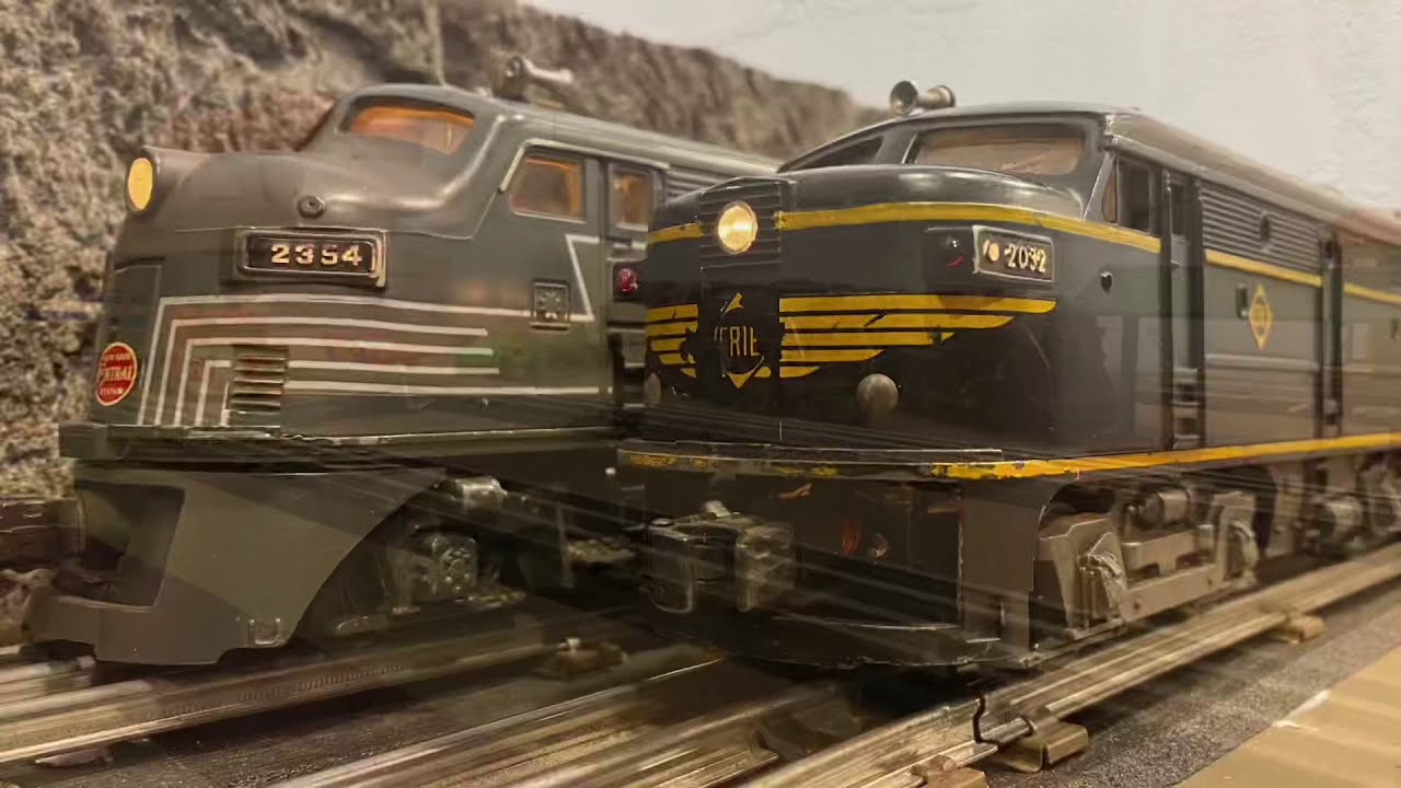 Train Run!  Postwar Lionel trains running! Along with one Marx engine and a MPC era Lionel.