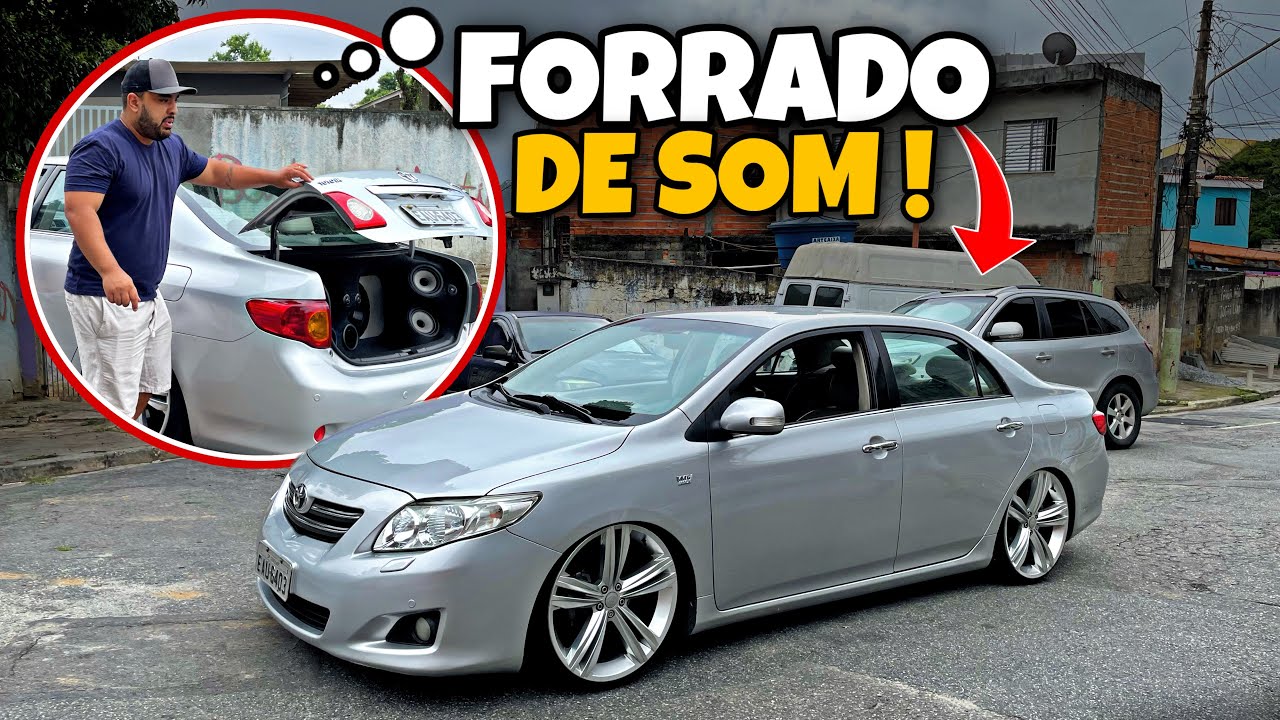 ENCHEU DE SOM O PORTA MALAS DO COROLLA REBAIXADO NA FIXA