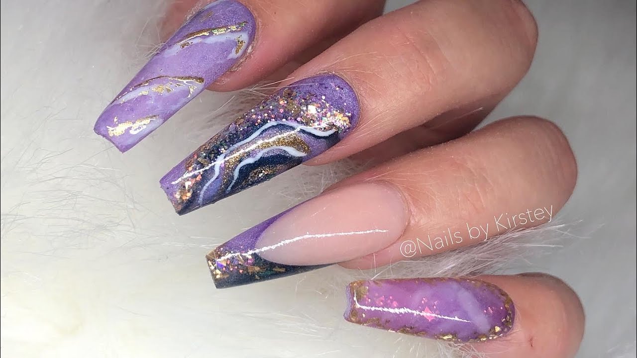 Geode Quartz Acrylic Nails