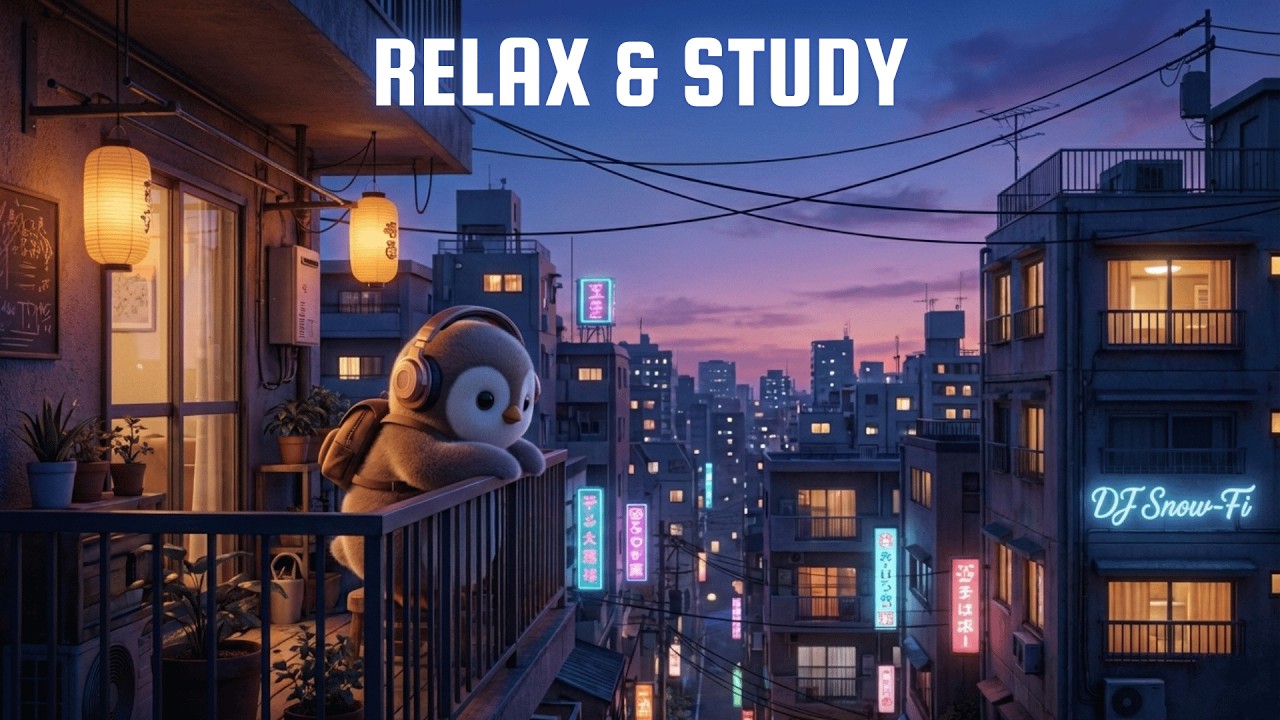 1 A.M. deep focus on a tokyo balcony 🎧 lofi beats to study / work / chill