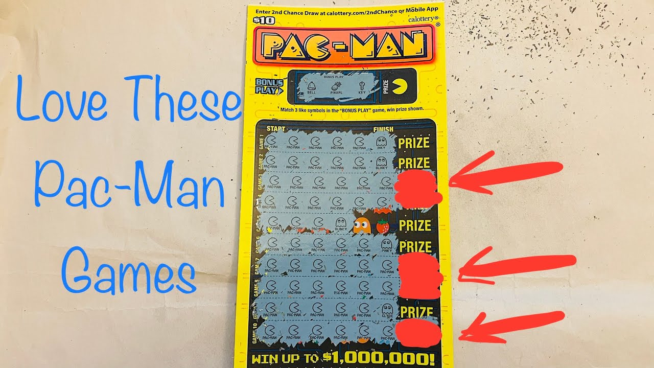 AWESOME WINNER ON $10 PAC-MAN CALIFORNIA LOTTERY SCRATCHERS SCRATCH OFF