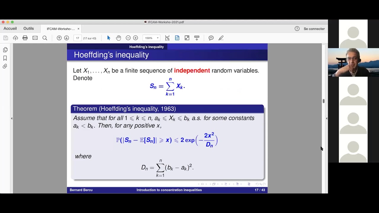 Introduction to concentration inequalities with statistical applications_Bernard Bercu on 15Jan2021