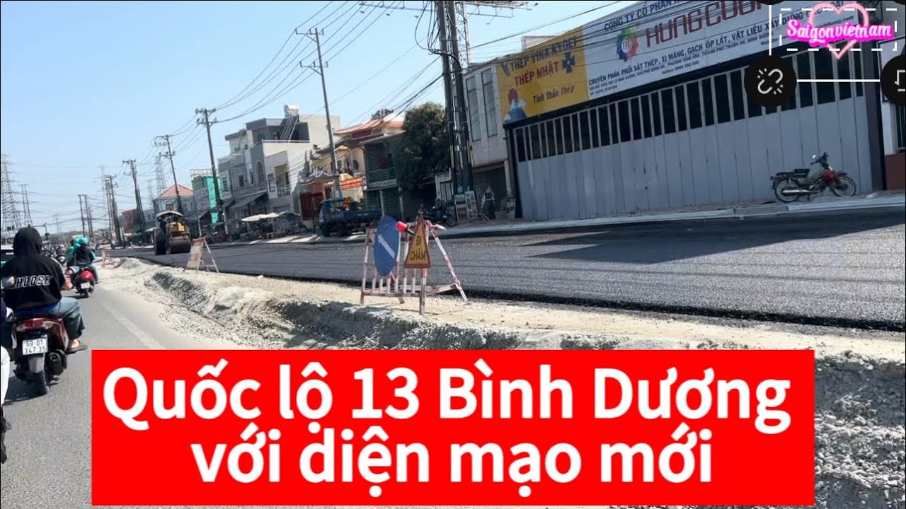 Quốc lộ 13 Bình Dương đang dần hoàn thiện mở rộng đường.