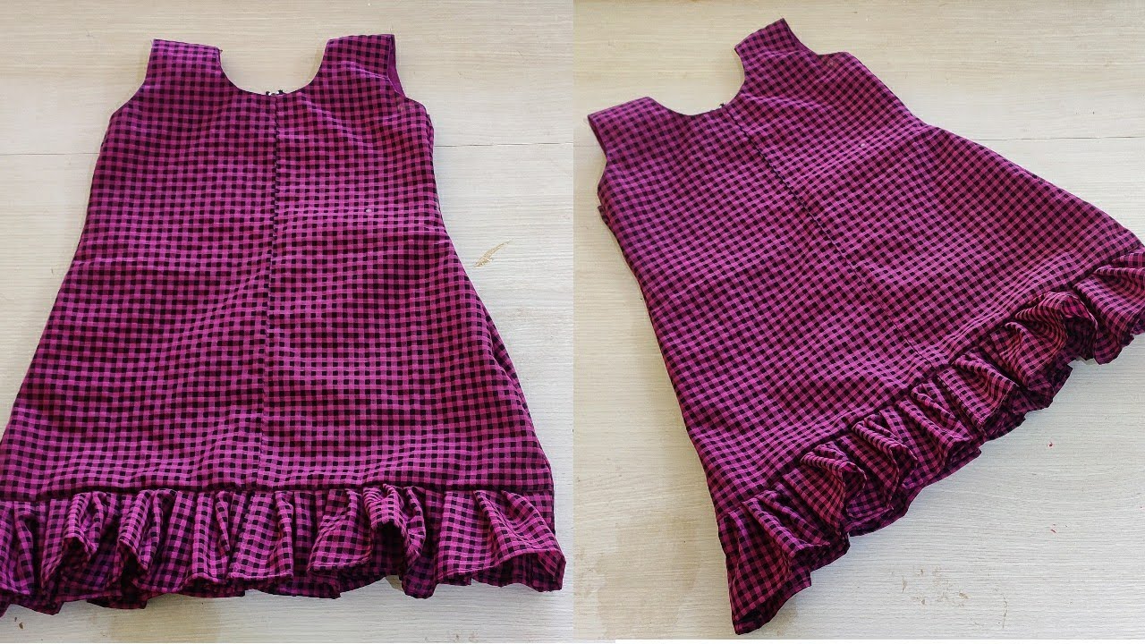 Baby frock cutting and  stitching | A-line frock cutting and stitching | Frill frock | Divi Fashions
