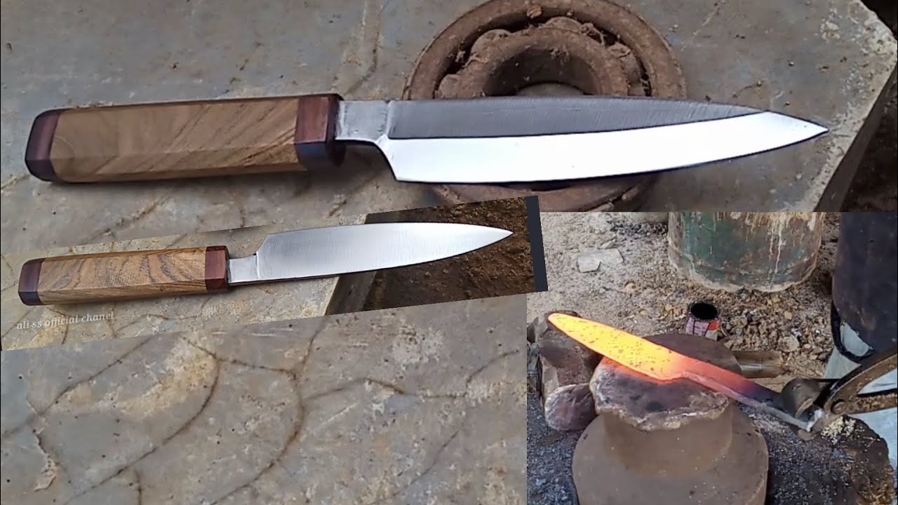 membuat pisau satu mata dari bearing bekas dan berkarat//making knife/shasimi