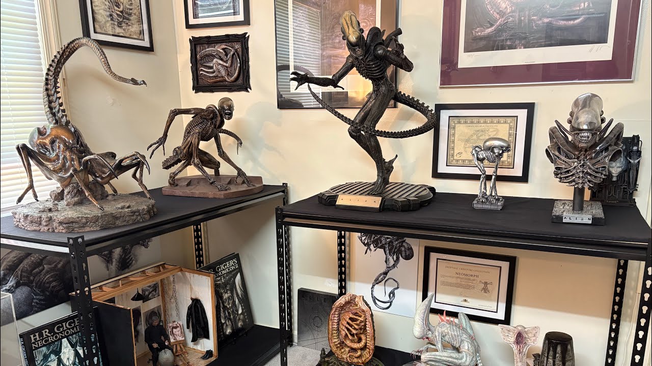 4/26 Alien Day H.R. Giger & Alien Collection Room Tour - H.R. Giger Grails And Art Prints #alienday