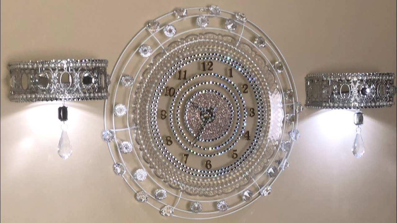 DIY Glam Wall Decor Ideas | Dazzling Wall Clock and Sconces