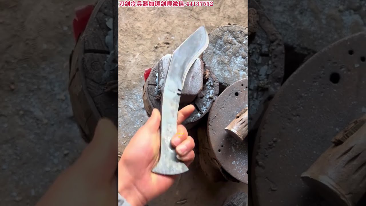 千层大马士革钢锻打一把狗腿刀！