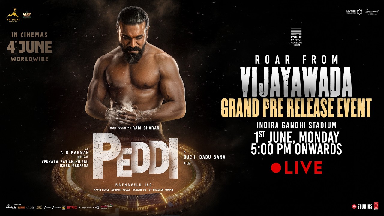 Peddi Grand Pre Release Event @ Vijayawada LIVE | Ram Charan | Buchi Babu Sana | Janhvi Kapoor
