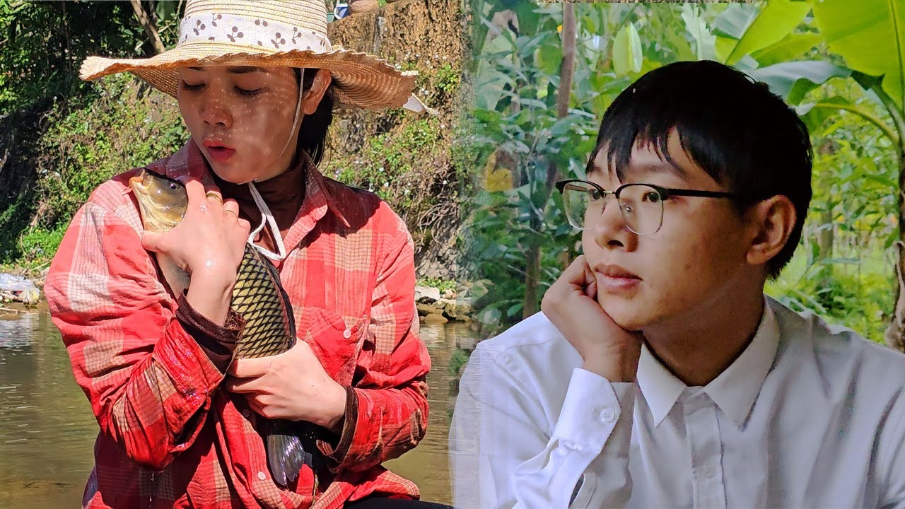 Poor single girl catches giant fish for the first time. The engineer cooks well - Ly Tieu Phuong