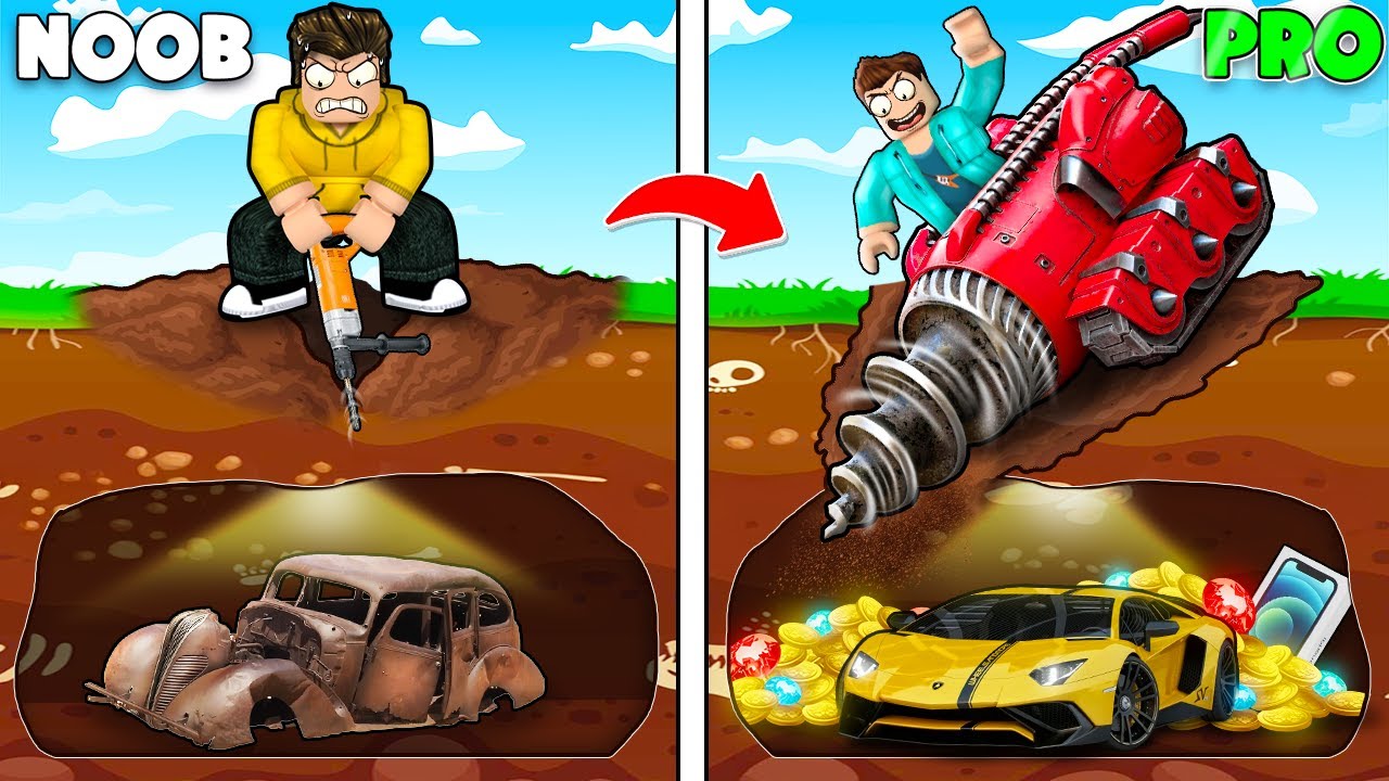 UPGRADING FROM NOOB TO GOD IN DRILL DIGGING SIMULATOR !!