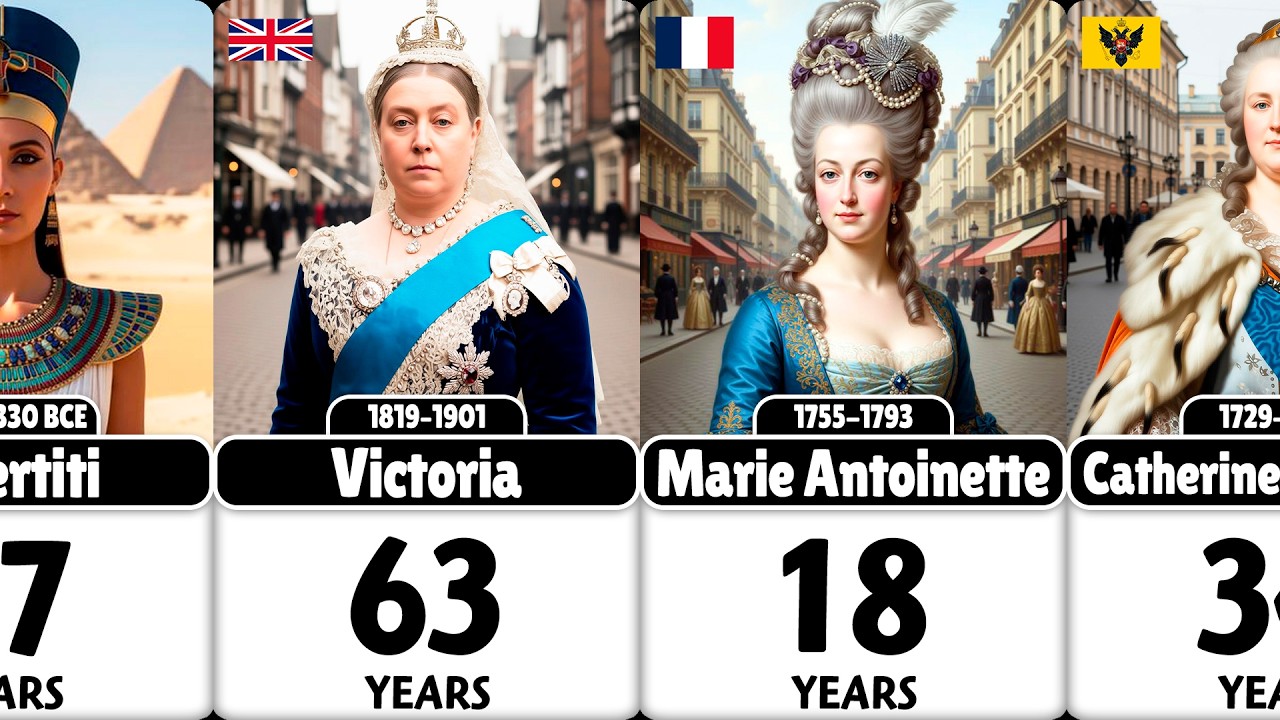 Top 30 Greatest Queens in History! Who Ruled Longest and How They Took the Throne