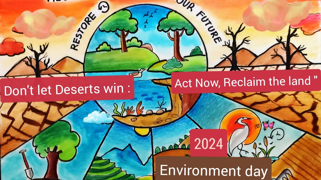 World environment day poster.Thme:Land restoration desertification and drought resilient poster 2024