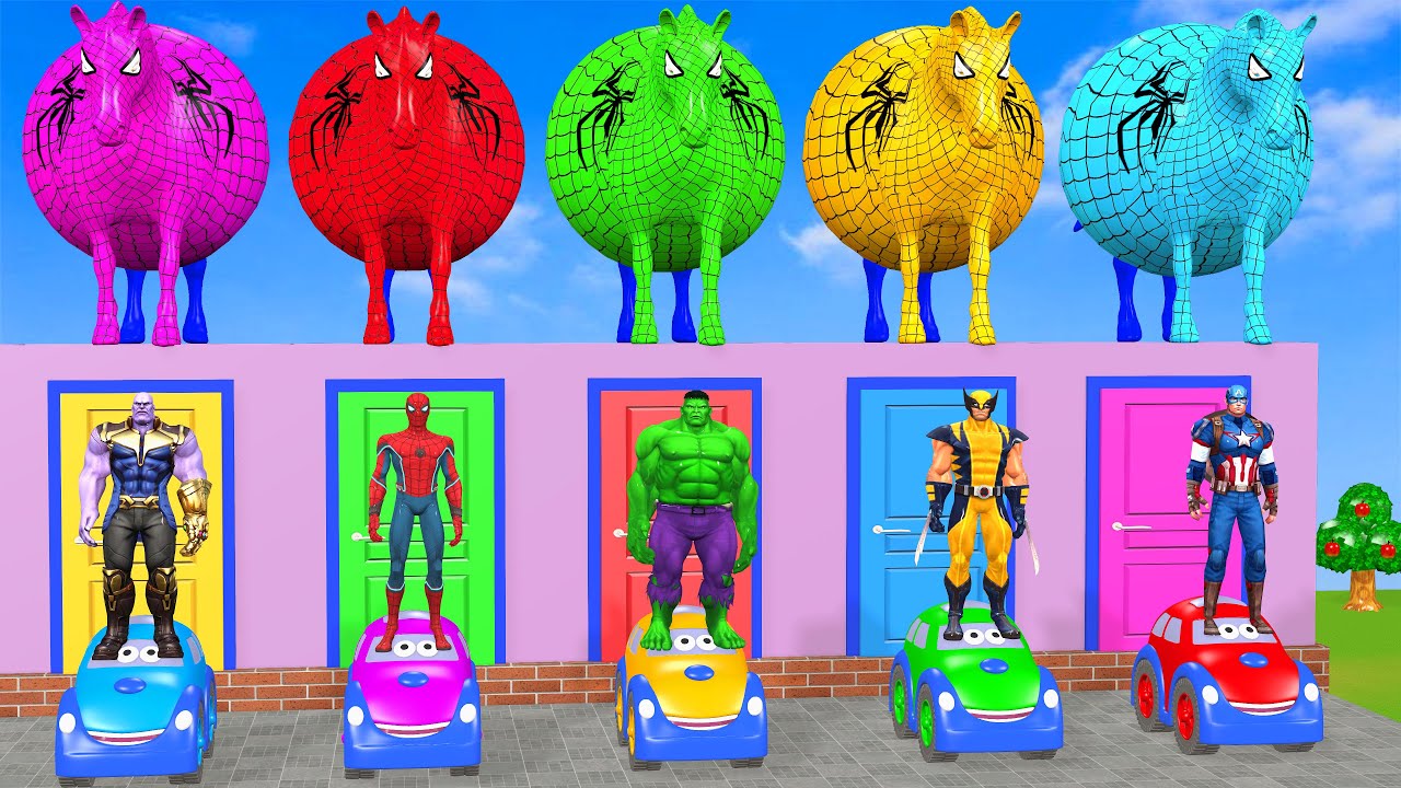 Long Slide Game with Cow Elephant Gorilla Hippopotamus Tiger 3d Animal Game Funny 3d Animals
