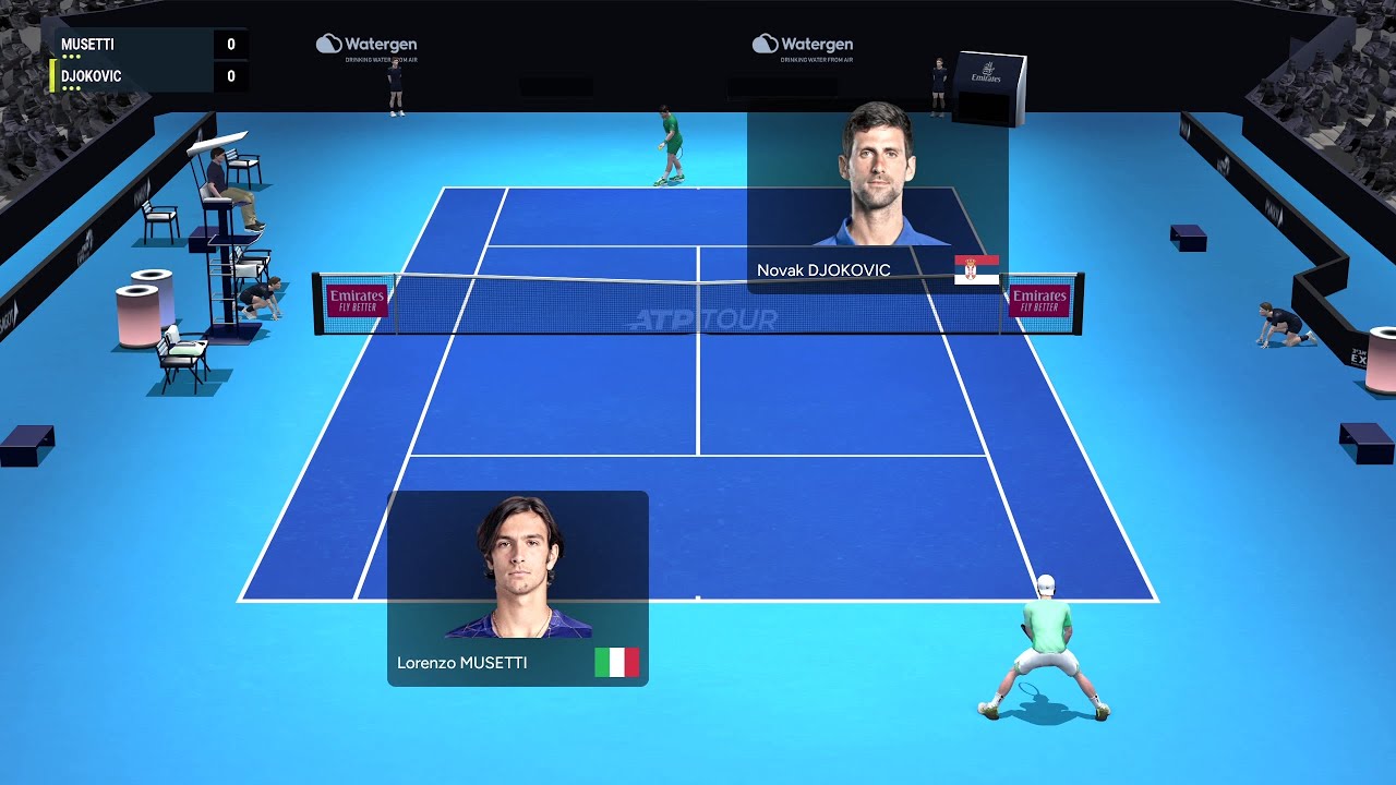 [Full Ace Tennis] Musetti Vs Djokovic Gameplay | Hallenic Open | Athens (Video Game)