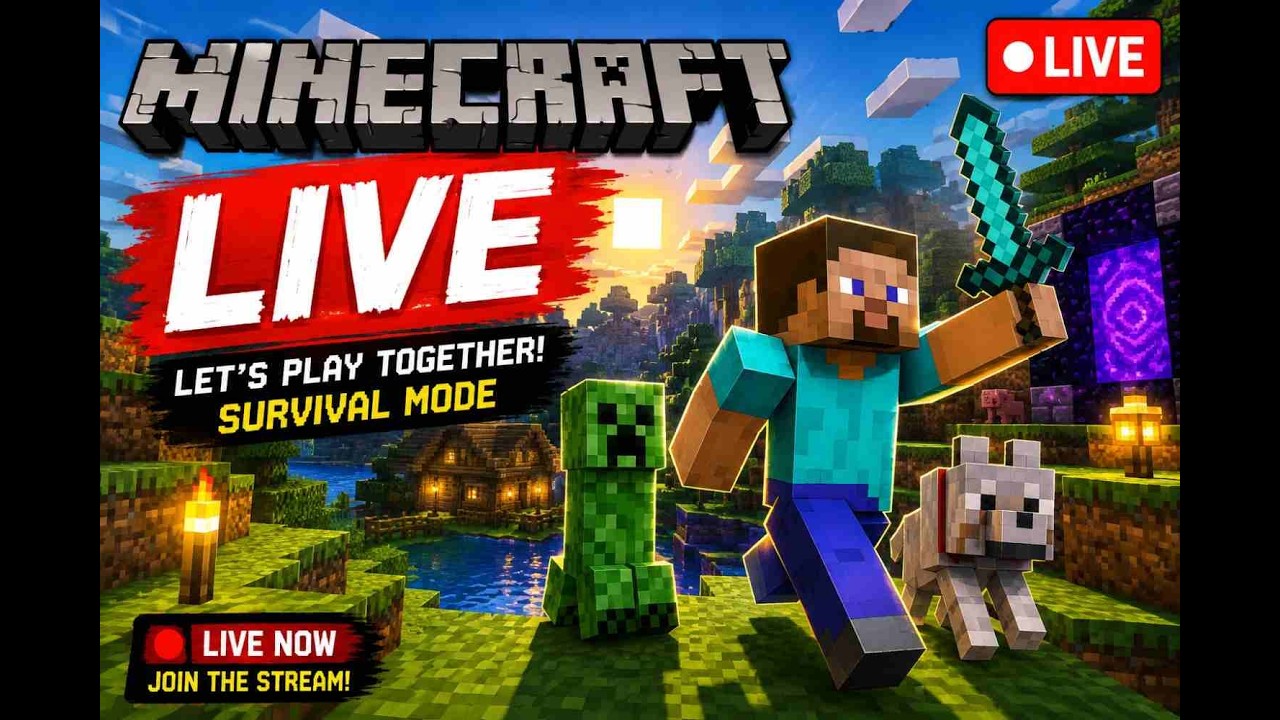 MINECRAFT LIVE 🔥 Survival Mein Aaj Kya Hoga? 😱 | Minecraft Live Hindi