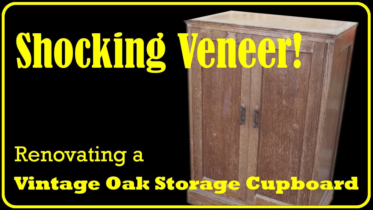 Катастрофическая облицовка старинного дубового шкафа