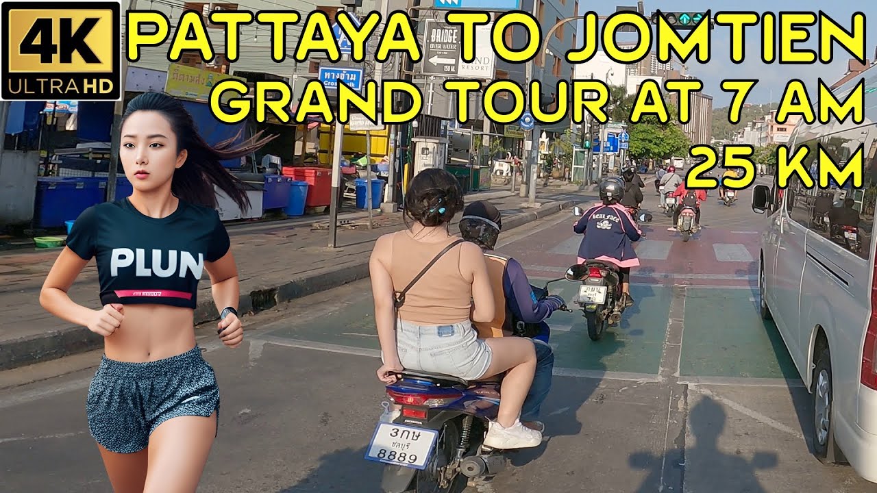 25 km Long Drive 7 am at Pattaya   Pratumnak   Jomtien   April 2024 Thailand