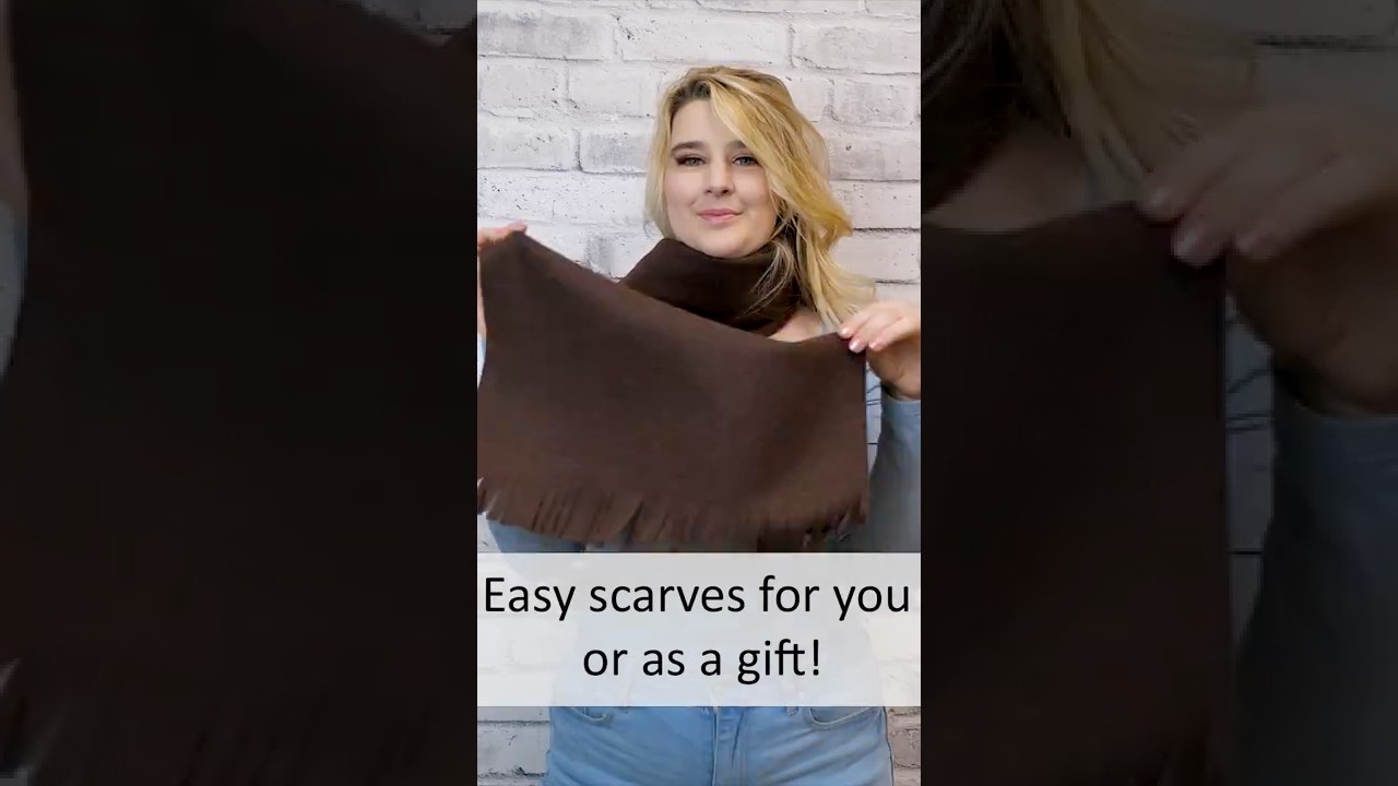 Простой шарф с бахромой своими руками