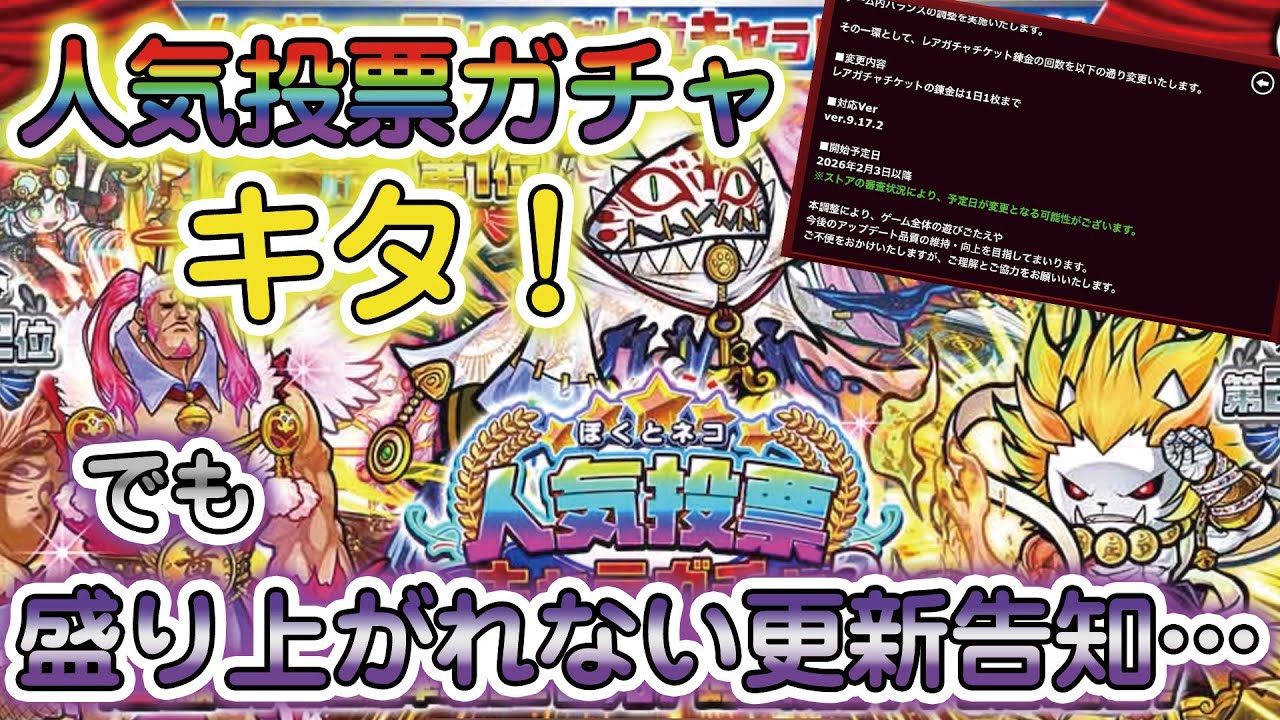 ぼくとネコ　更新内容に驚愕！　人気投票ガチャで盛り上がりたいのに微妙な気分です！