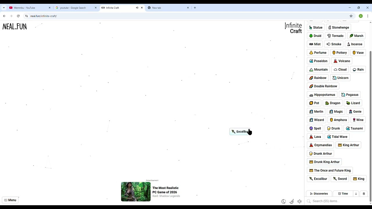 Playing Infinite Craft for the First Time