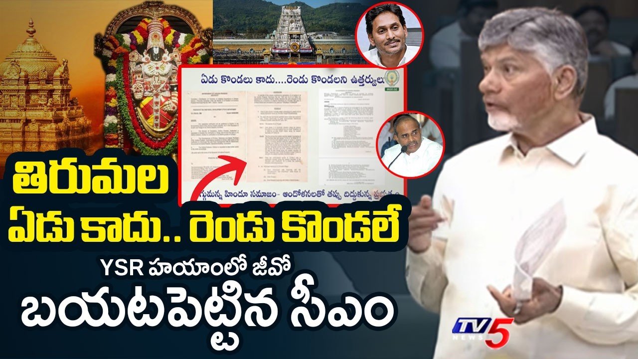 CM Chandrababu About YSR Comments On Tirumala | GO 338 Truth Exposed | TV5 News