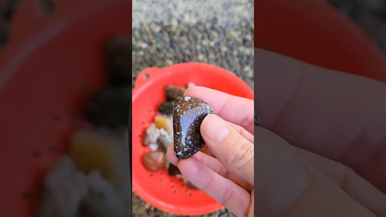 Beach rocks coming out of pre-polish! Two more weeks in stage 4 polish and they'll be done!