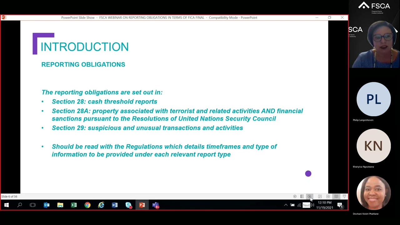 FAIS Webinar: Reporting Obligations