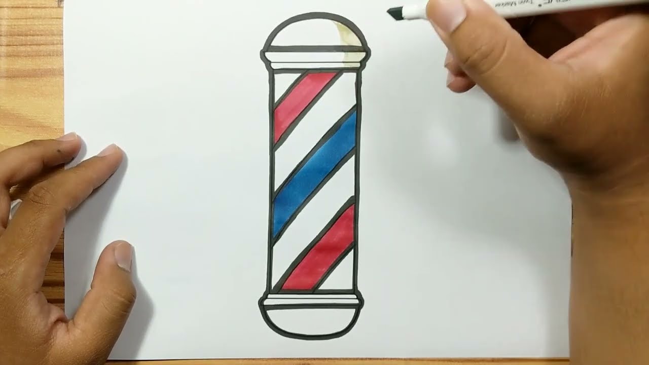How to draw BARBER POLE