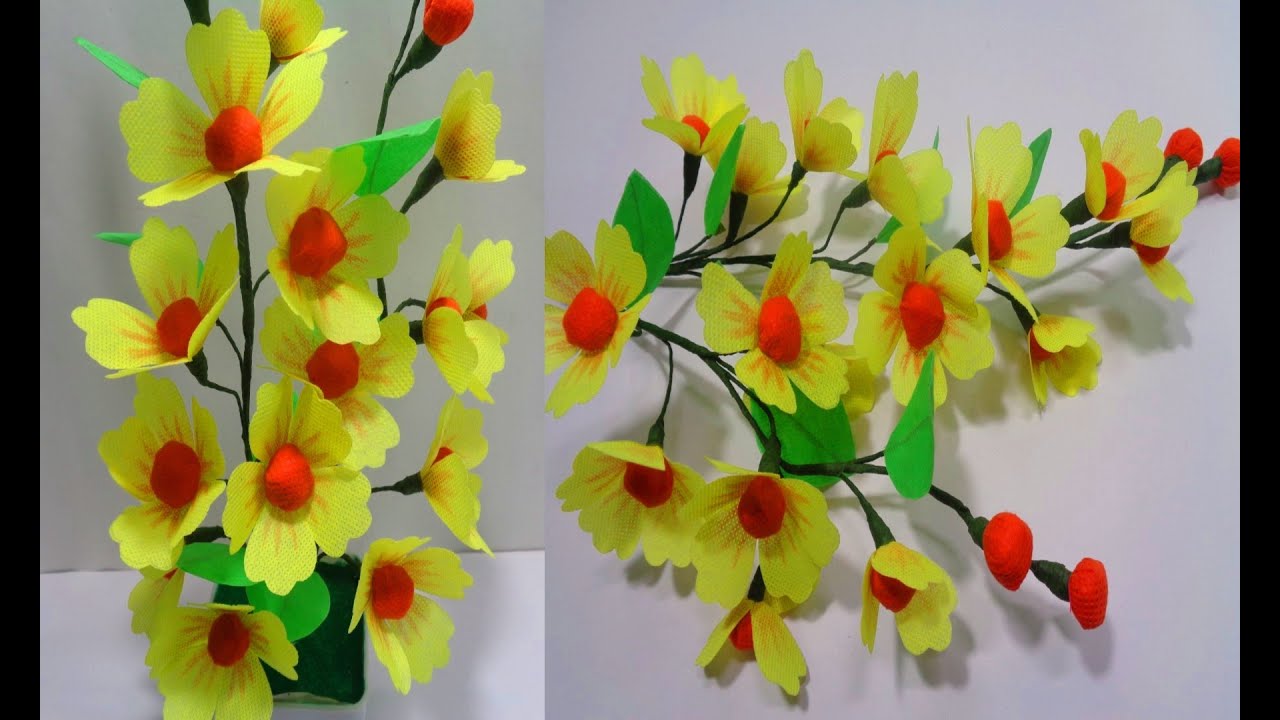 How to Make Shopping Bag Flowers - Making Shopping Bag Flowers at Home - DIY Shopping Bag Flower