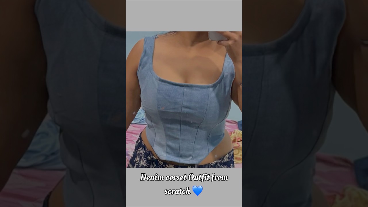 “Denim corset top from old jeans”💙