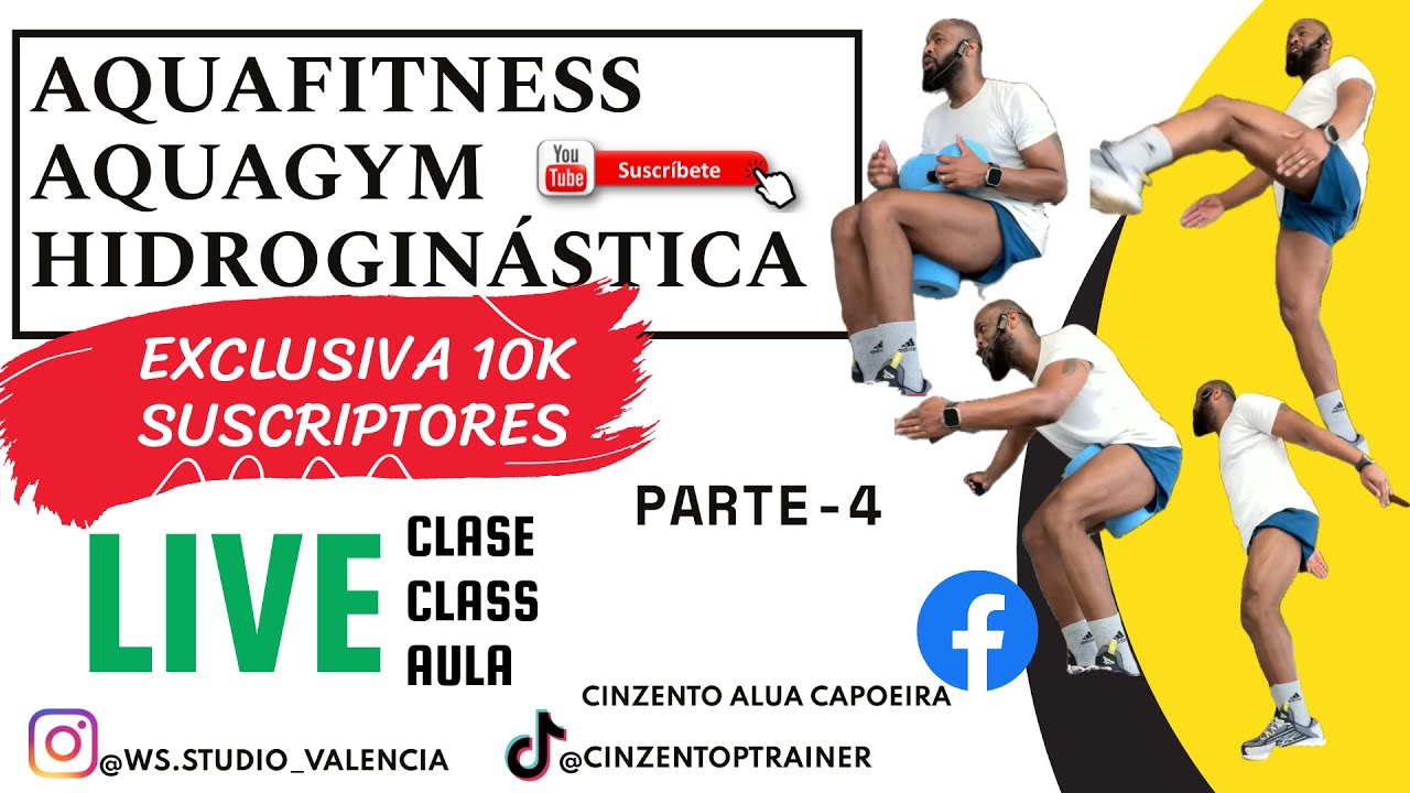 AQUAFITNESS, AQUAGYM E HIDROGINASTICA: Live clase/ Parte 4 - Abdominales en suspensión con las pesas