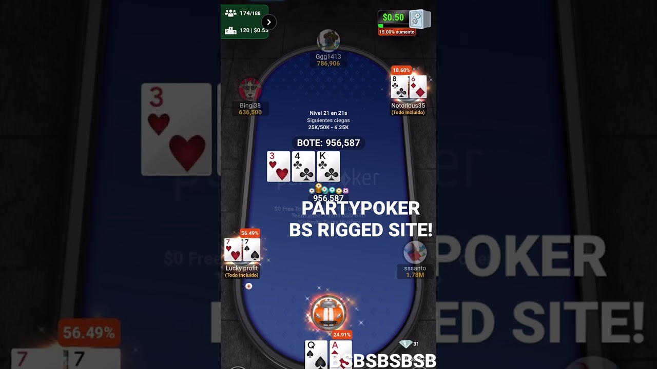 #partypoker @partypokeryt BS RIGGED CRIMINAL SITE!