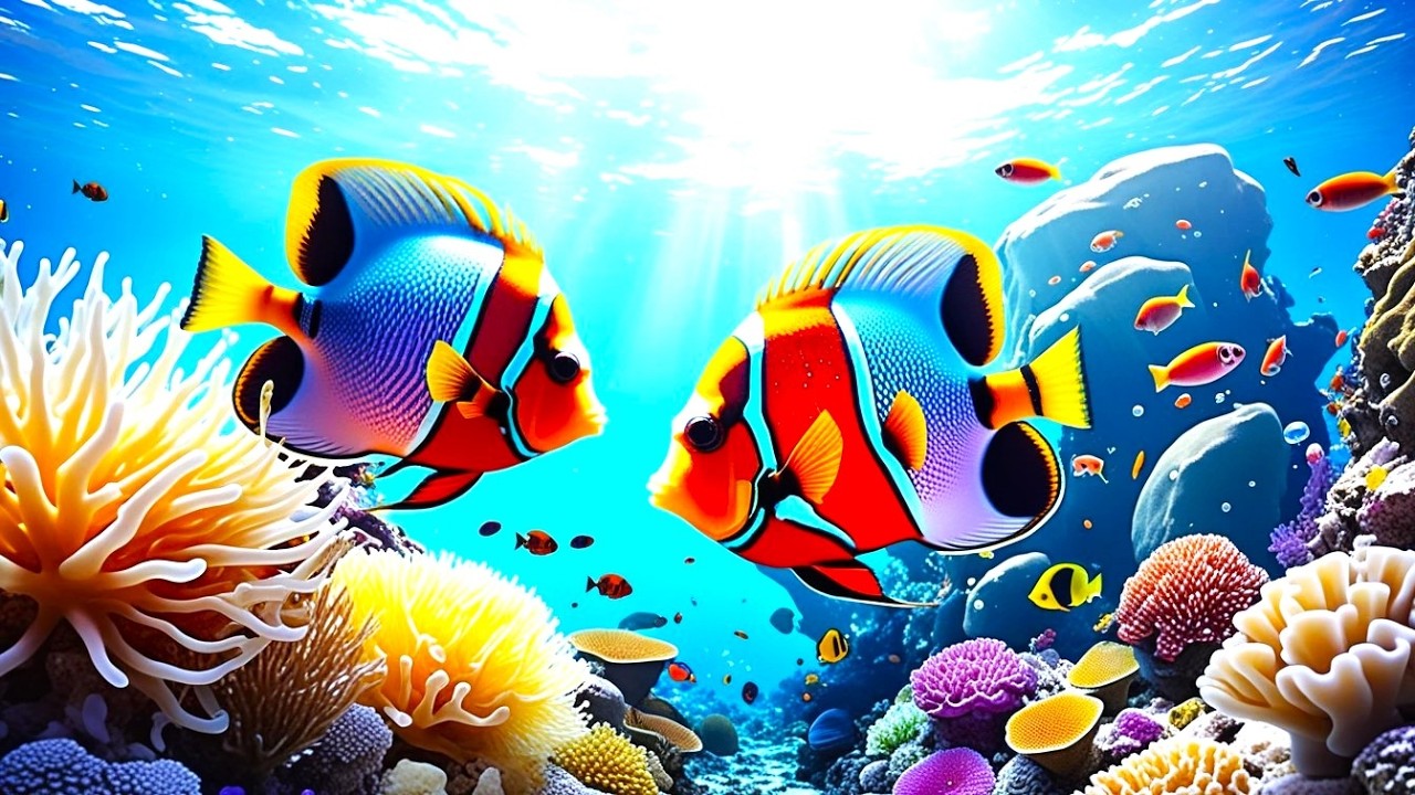 4K Aquarium TV Background For Sleep - Relaxing Music For Deep Sleep & Mesmerizing Tropical Fish