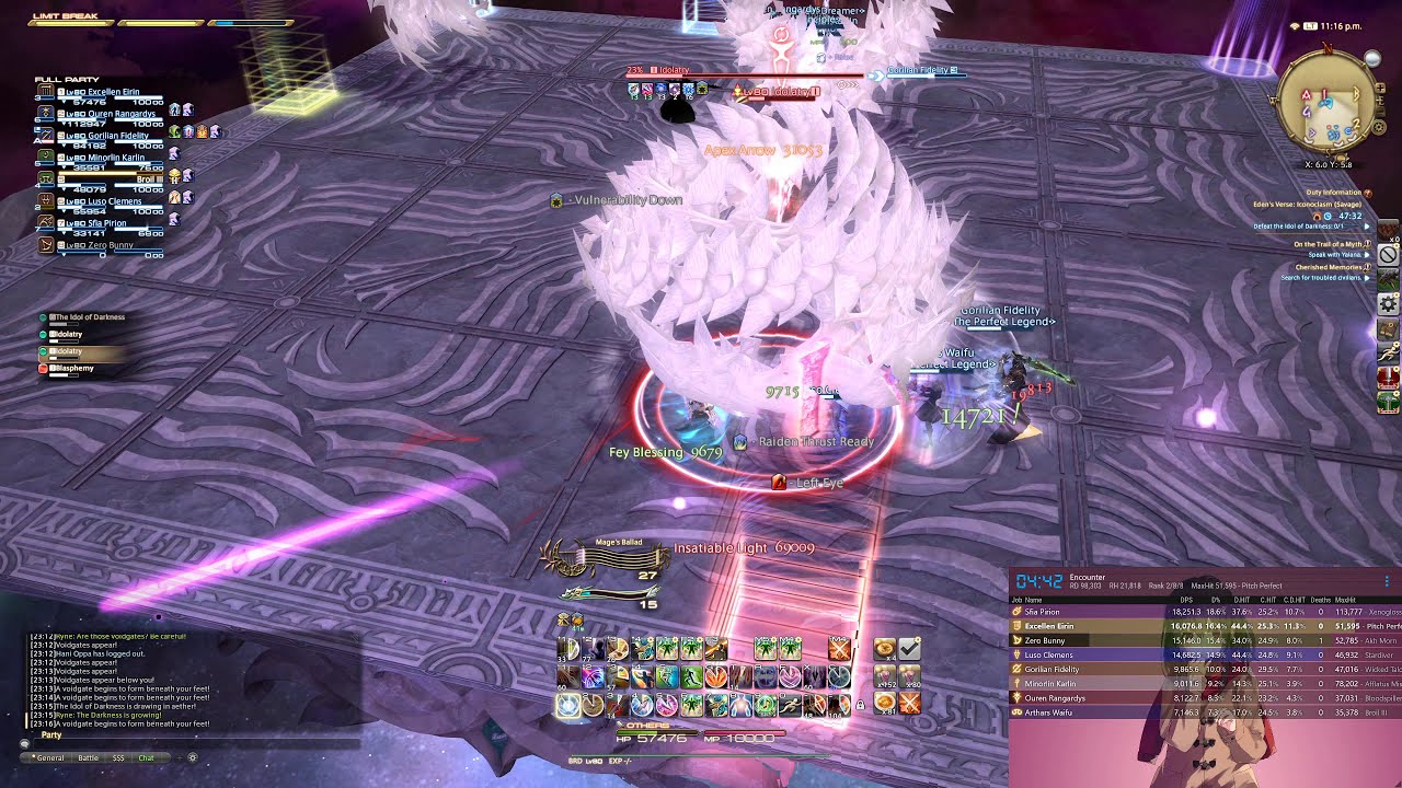 Final Fantasy XIV Shadowbringers: The Idol of Darkness (E7S) Savage - Bard POV