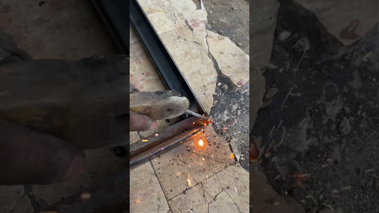 Hingle welding joints for gate 