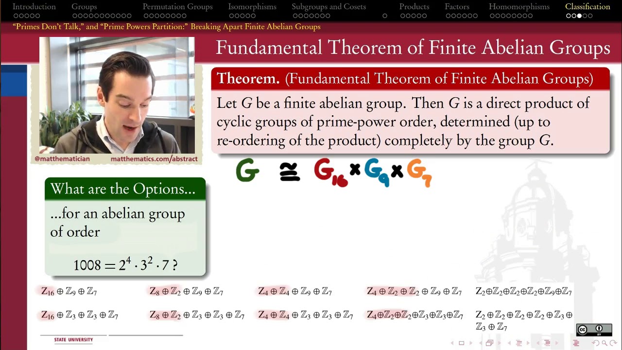 301.11D The Fundamental Theorem of Finite Abelian Groups