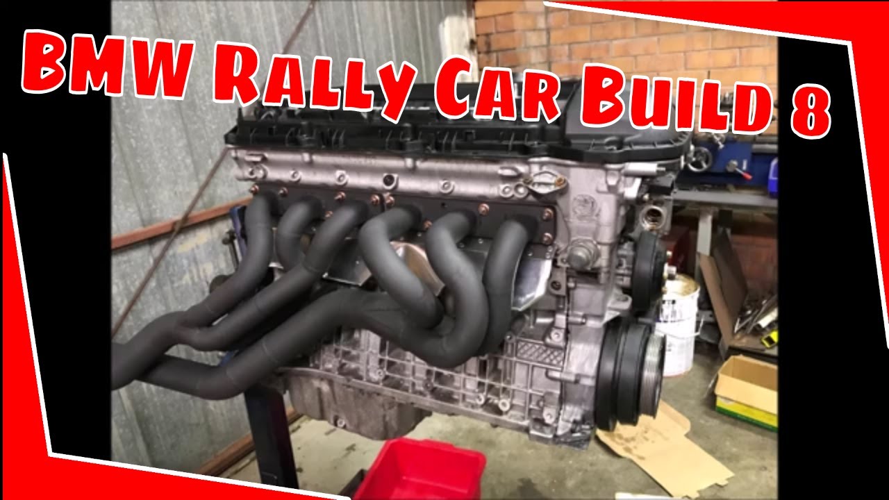 8 BMW Rally - Exhaust extractor paint, engine and M3 gearbox fit, aluminum radiator and thermo fan