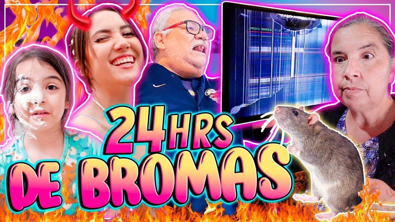 24 horas de BROMAS PESADAS a toda mi familia 😈