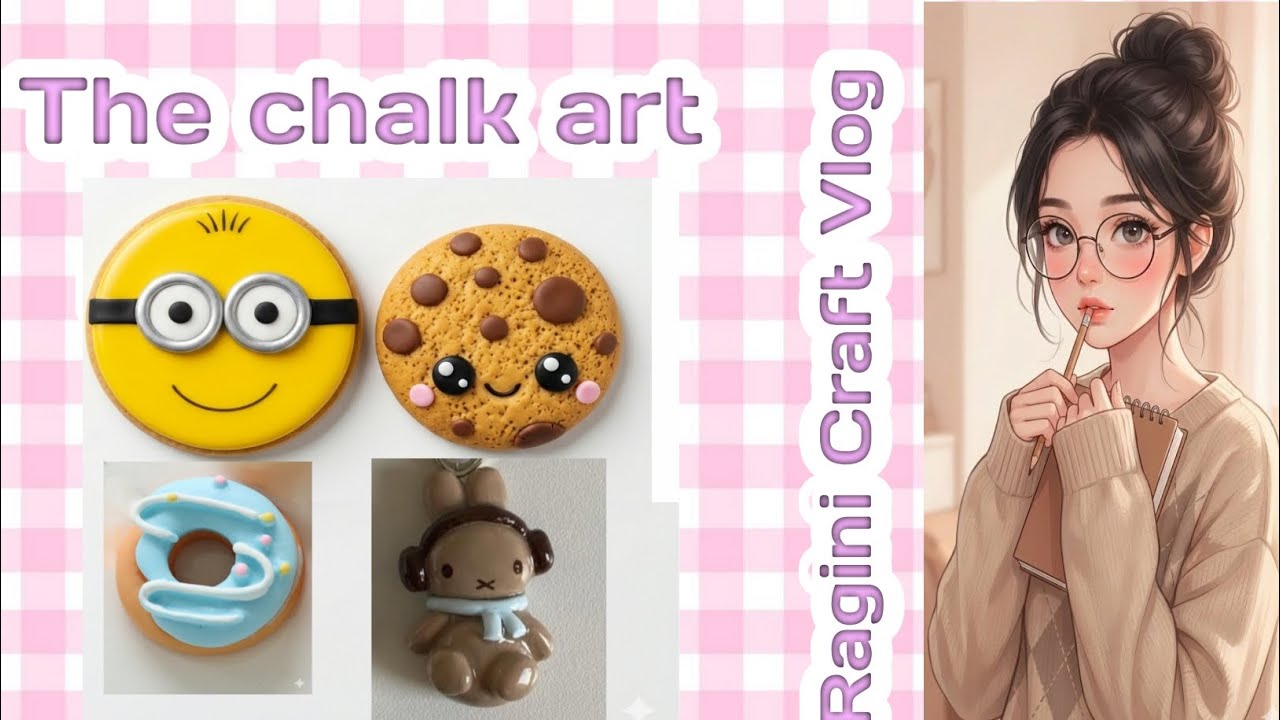 The chalk art of Bear 🐻, cookies 🍪,Doughnut 🍩,Pokemon 