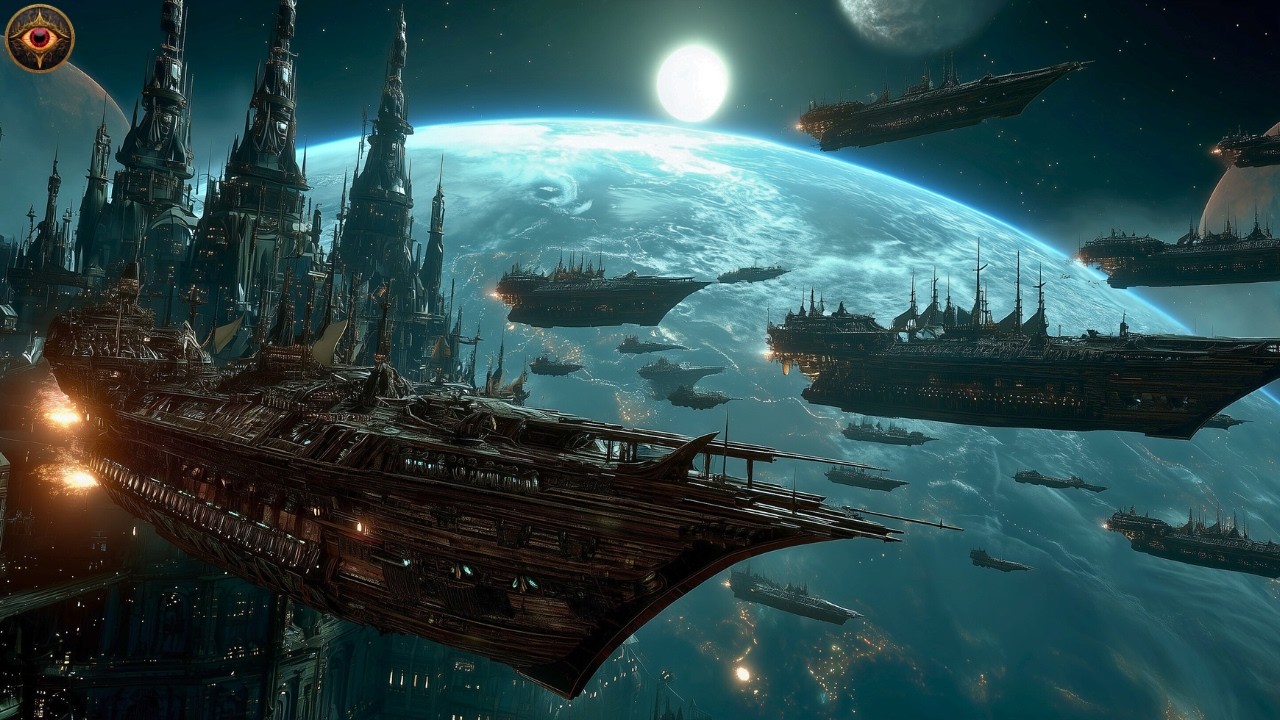 Epic Space Fantasy: Void Realms&rsquo; Ether Ships(AI 4K)