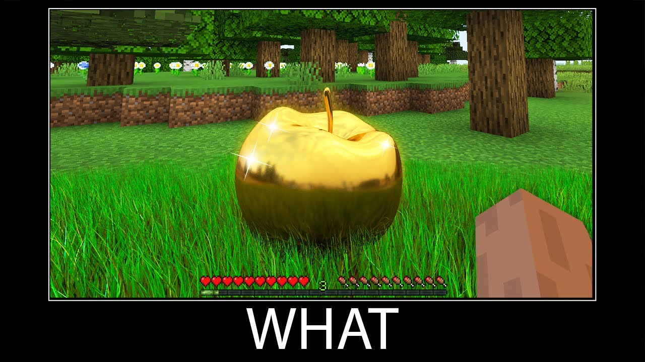 Minecraft wait what meme part 303 realistic minecraft Golden Apple