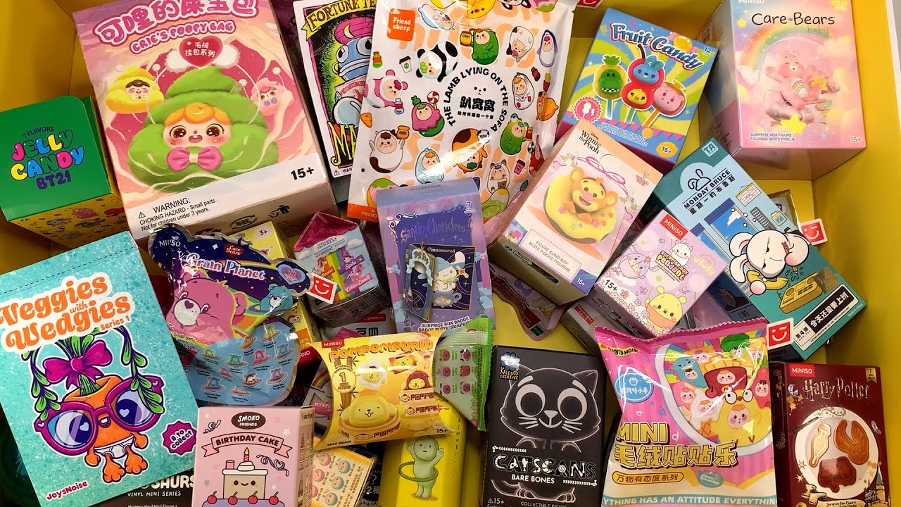 60 minutes of mystery surprise blind boxes Pop Mart, Sanrio ASMR Unboxing Sounds