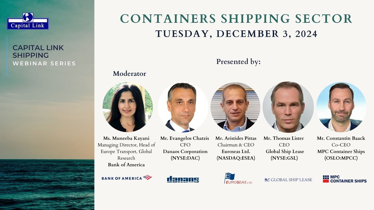 Containers Shipping Sector Discussion with DAC, ESEA, GSL & MPCC