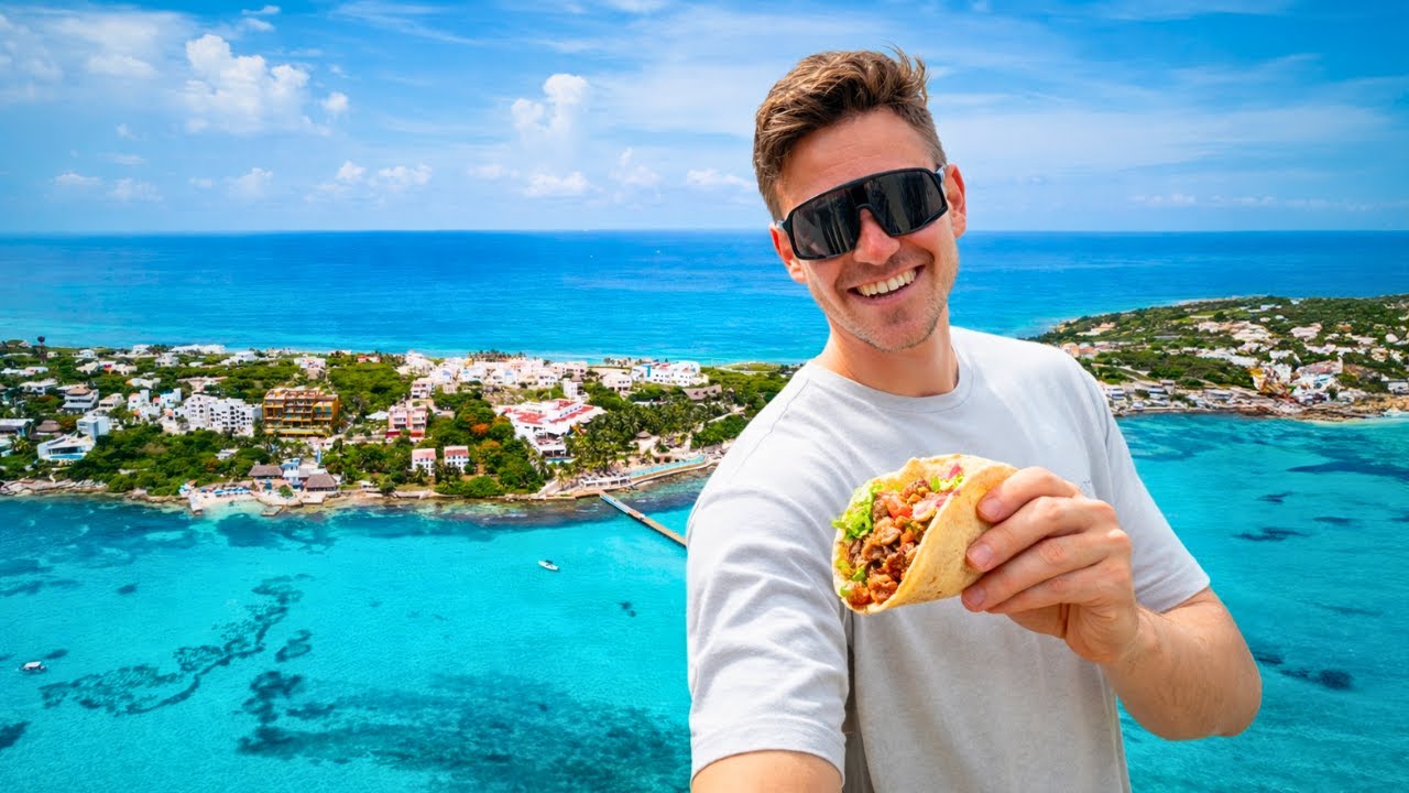 Mexický ostrov Isla Mujeres 🇲🇽 pláže, jídlo a cestování v golfovém vozíku