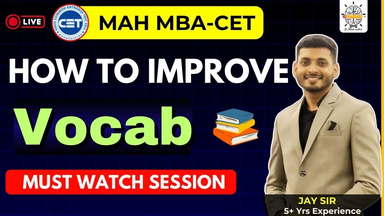 HOW TO IMPROVE VOCAB FOR MAH MBA CET EXAM | FULL STRATEGY WITH PRACTICE | BY JAY SIR