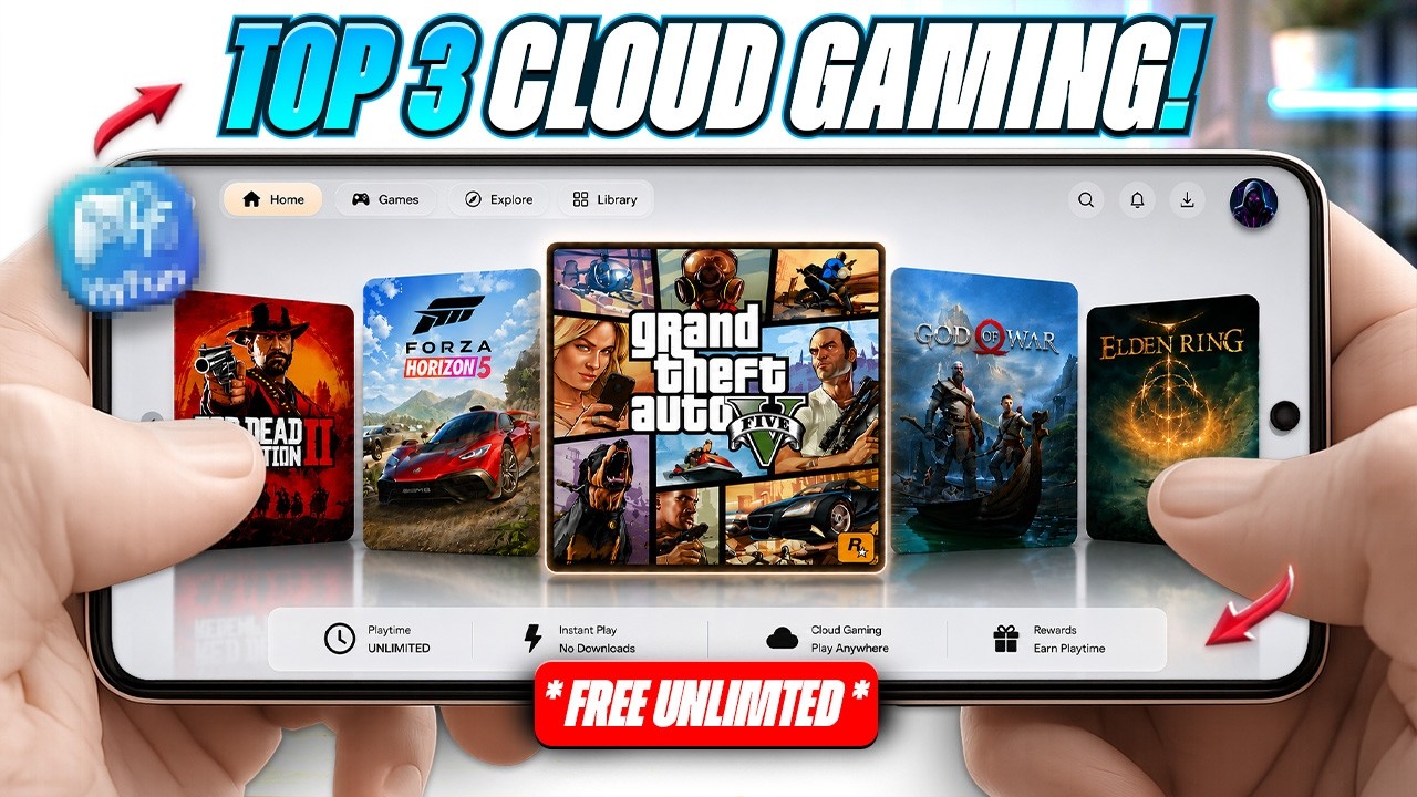 🔥 TOP 3 FREE Cloud Gaming Apps With Unlimited Playtime! Play ANY PC Games On Android & IOS (2026)